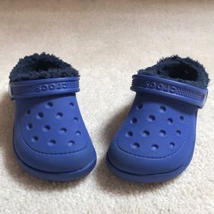 Little Kids 8 Blue on Blue Crocs - Like New